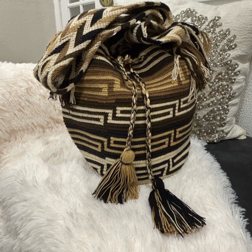 Bohemian Woven Basket with Tassels